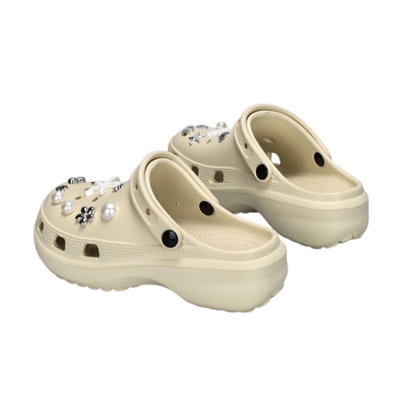 画像6:  Pearl＆ rhinestone＆ starfish platform Crocsandals slippers パール&ラインストーン＆ヒトデ厚底 クロックサンダル (6)