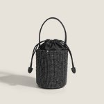 画像4: Rhinestone Mini Bucket Bag ラインストーンミニバケットトートショルダーバッグ (4)