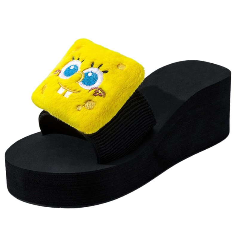 画像1: 26 Spongebob 3D Chunky Wedge Sandals Sandal スポンジボブ 厚底 ウェッジ サンダル ビーチサンダル  (1)