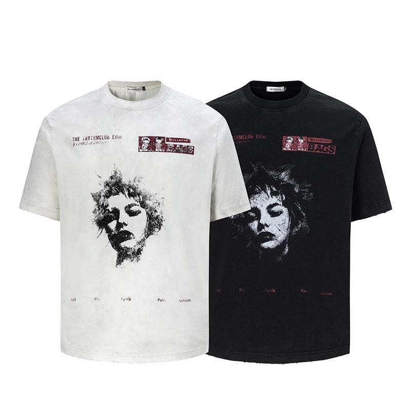 画像1: Vintage-style photo prints  T-Shirt  ユニセックス 男女兼用ヴィンテージスタイルフォトプリント半袖Tシャツ (1)