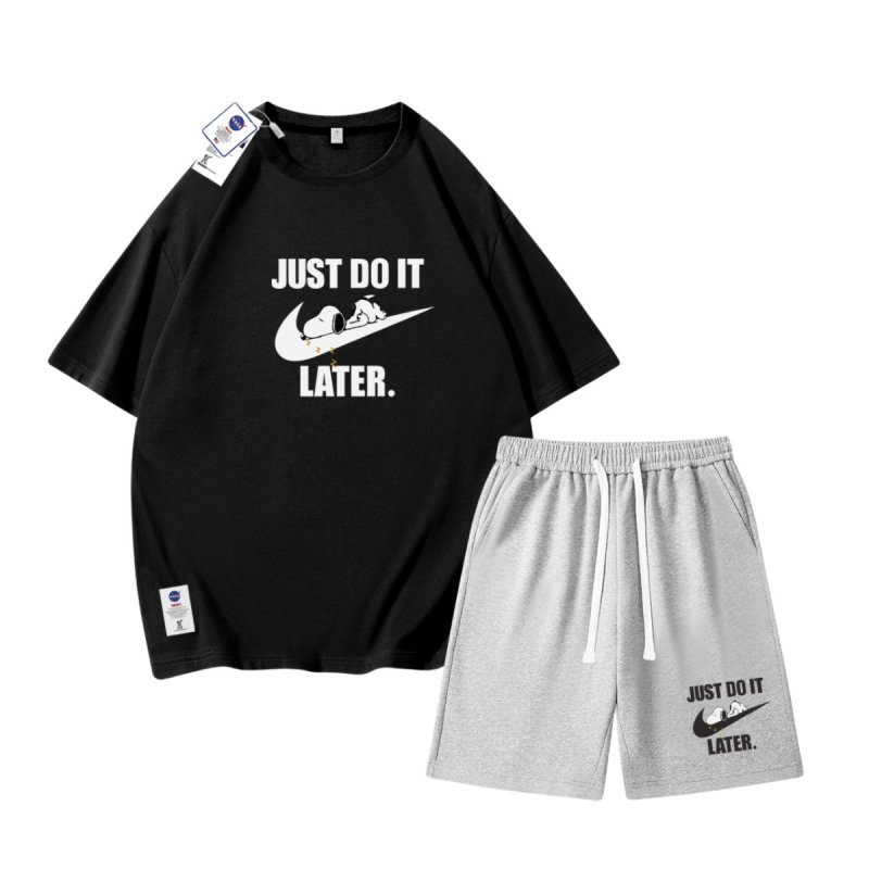 画像7: 26SS JUST DO IT LATER x Snoopy Tshirts and Short pants setup ユニセックス男女兼用 NASA×JUST DO IT LATER × スヌーピー Tシャツ ハーフ パンツ セットアップ ショートパンツ  (7)