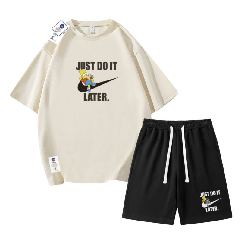画像9: 26SS JUST DO IT LATER x The Simpsons Tshirts and Short pants setup ユニセックス男女兼用 NASA×JUST DO IT LATER × ザ・シンプソンズ Tシャツ ハーフ パンツ セットアップ ショートパンツ  (9)