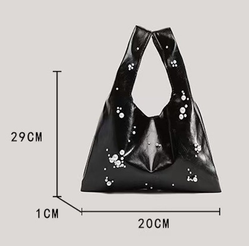 画像5: Pearl Leather Tote Handbag　パールレザートートハンドバッグ (5)