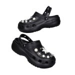 画像4:  Pearl＆ rhinestone＆ starfish platform Crocsandals slippers パール&ラインストーン＆ヒトデ厚底 クロックサンダル (4)