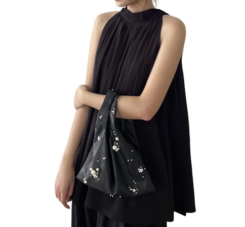 画像2: Pearl Leather Tote Handbag　パールレザートートハンドバッグ (2)