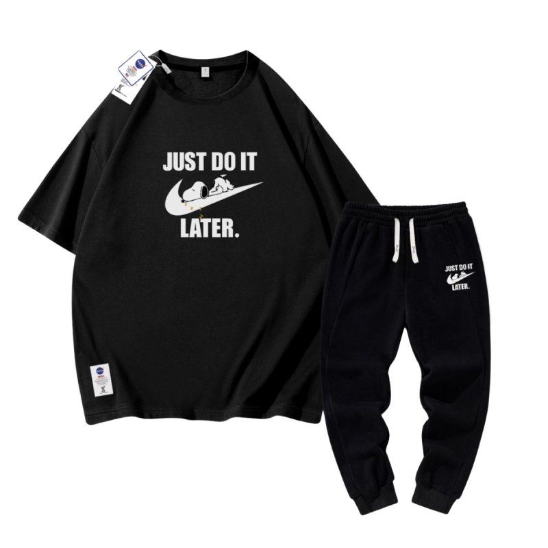 画像6: 26SS JUST DO IT LATER x Snoopy Tshirts and Long sweat pants setup ユニセックス男女兼用 NASA×JUST DO IT LATER × スヌーピー Tシャツ スウェット パンツ セットアップ (6)