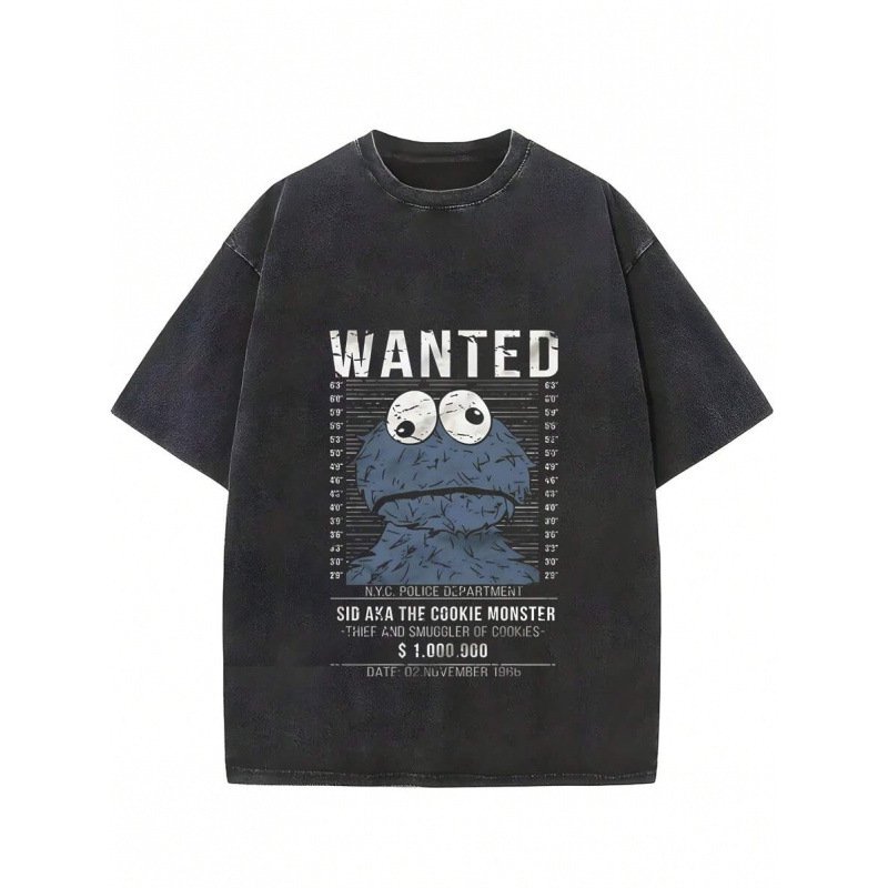 画像3: Sesame Street Cookie Monster Vintage Style T-Shirt　 ユニセックス 男女兼用セサミーストリートクッキーモンスター ヴィンテージスタイルプリント半袖Tシャツ (3)