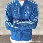 画像6: Unisex Openwork mesh 3-line jacket uniform　男女兼用ユニセックス メッシュジップアップ3ラインジャケットカーディガンユニホーム (6)