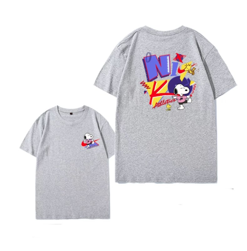 画像4: Swoosh Snoopy Print T-shirt  　 ユニセックス 男女兼用スウォッシュ　スヌーピープリント プリント半袖Tシャツ (4)