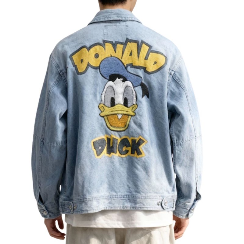 画像3: Donald Duck embroidered denim jacket ユニセックス男女兼用ドナルドダックデニムジャケット Gジャン (3)