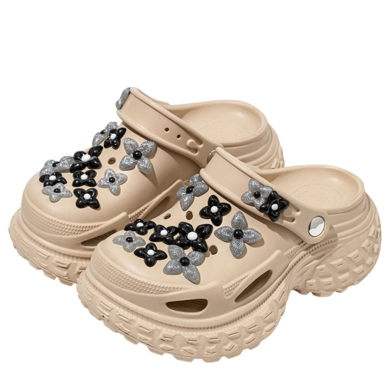 画像3: Personalized Cross Flower Platform Soft Sole Sandals slippers パーソナライズクロスフラワー厚底プラットフォームクロックサンダルスリッパ (3)
