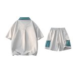 画像8: Shirt collar double-zip shirt collar short-sleeved jacket & cargo shorts  setup ユニセックス男女兼用シャツカラーダブルジップシャツカラー半袖ジャケット＆カーゴハーフパンツ セットアップ  (8)