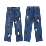 画像7: Mens Y2K Cross Wide leg Denim Pants jeans クロス 十字架 パッチ付き ワイド ベルボトム デニムパンツ ジーンズ (7)