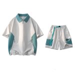 画像3: Shirt collar double-zip shirt collar short-sleeved jacket & cargo shorts  setup ユニセックス男女兼用シャツカラーダブルジップシャツカラー半袖ジャケット＆カーゴハーフパンツ セットアップ  (3)