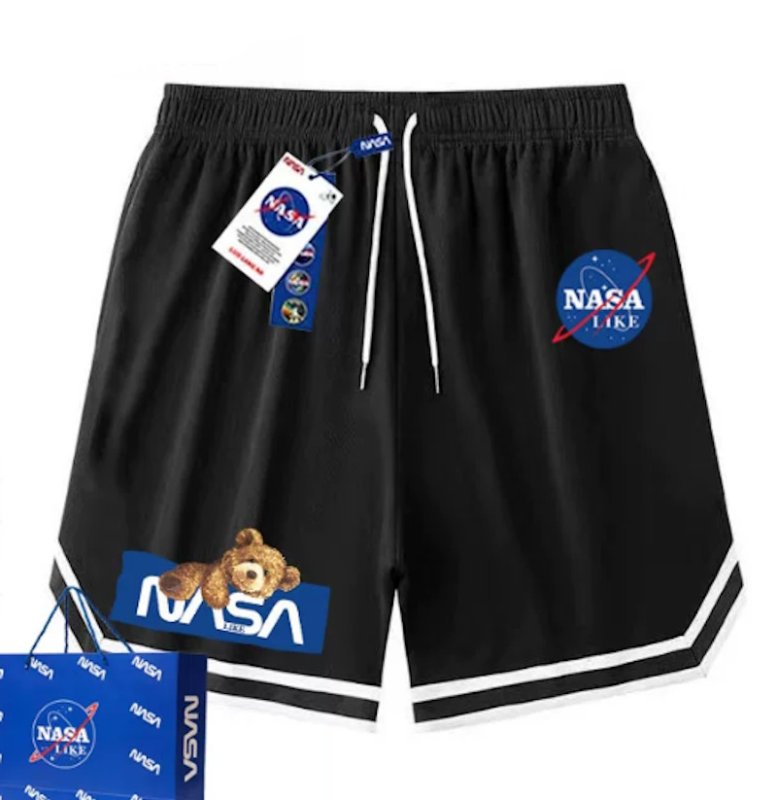 画像1: NASA x Bears Half Pants Short Pants  ユニセックス NASAナサ×ベア熊プリント ハーフパンツ ショートパンツ  (1)