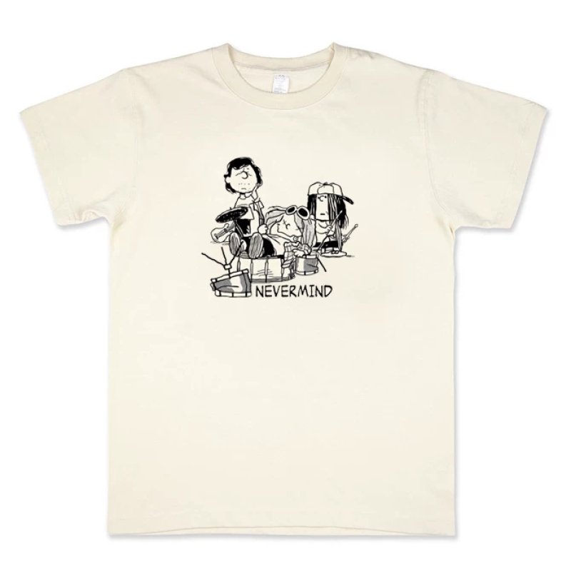 画像2: nevermind Snoopy Retro American Rock Nirvana Heavy Style Print T-shirt  　 ユニセックス 男女兼用nevermind スヌーピー レトロ アメリカンロック ニルヴァーナ ヘビースタイルプリント 半袖Tシャツ (2)