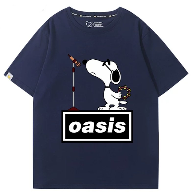 画像3: Oasis x Singer Snoopy Rock Band T-Shirt　 ユニセックス 男女兼用オアシス×シンガースヌーピーロックバンドTシャツ 半袖Tシャツ (3)