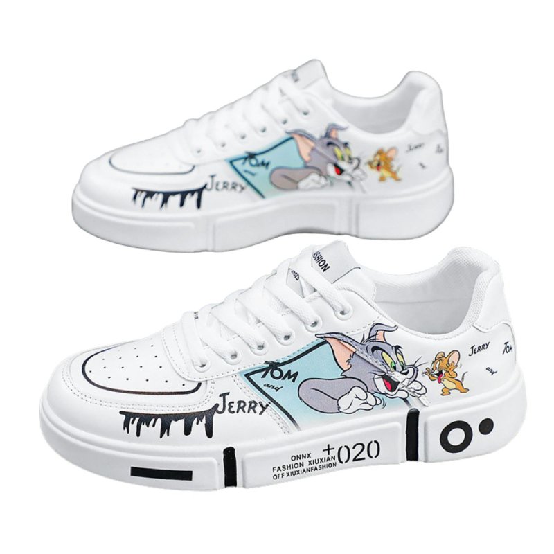 画像2: Unisex Mens Tom & Jerry Paint Graffiti Low cut Sneakers トムとジェリー トム＆ジェリー ペイント レースアップ ローカット スニーカー (2)