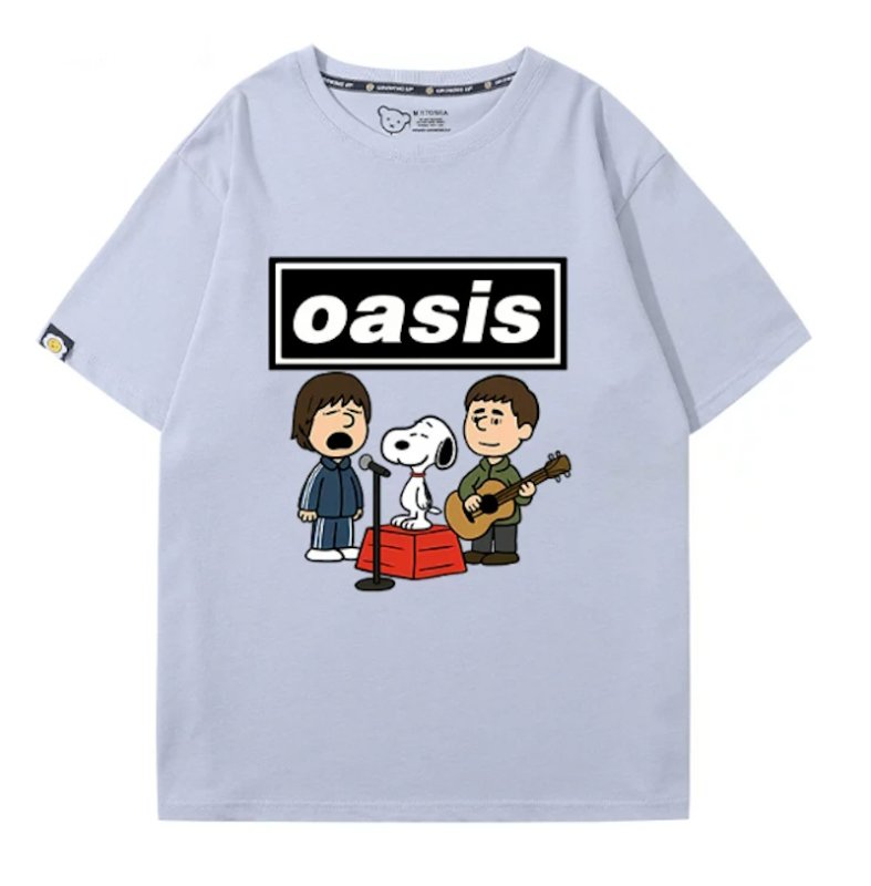 画像6: Oasis x Snoopy Rock Band T-Shirt　 ユニセックス 男女兼用オアシス×スヌーピーロックバンドTシャツ 半袖Tシャツ (6)