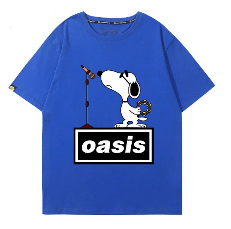 画像5: Oasis x Singer Snoopy Rock Band T-Shirt　 ユニセックス 男女兼用オアシス×シンガースヌーピーロックバンドTシャツ 半袖Tシャツ (5)