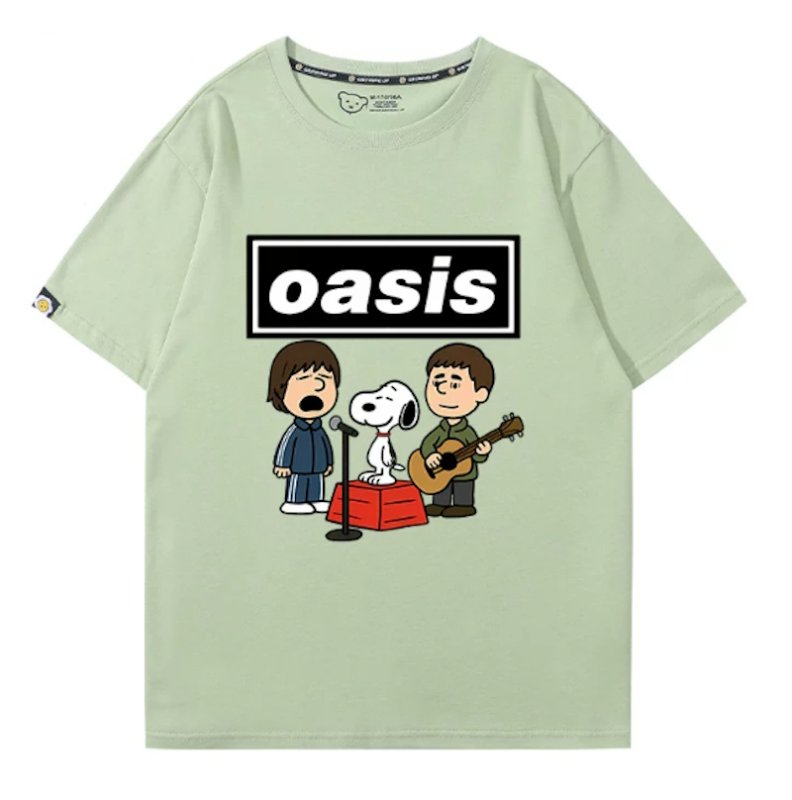画像10: Oasis x Snoopy Rock Band T-Shirt　 ユニセックス 男女兼用オアシス×スヌーピーロックバンドTシャツ 半袖Tシャツ (10)