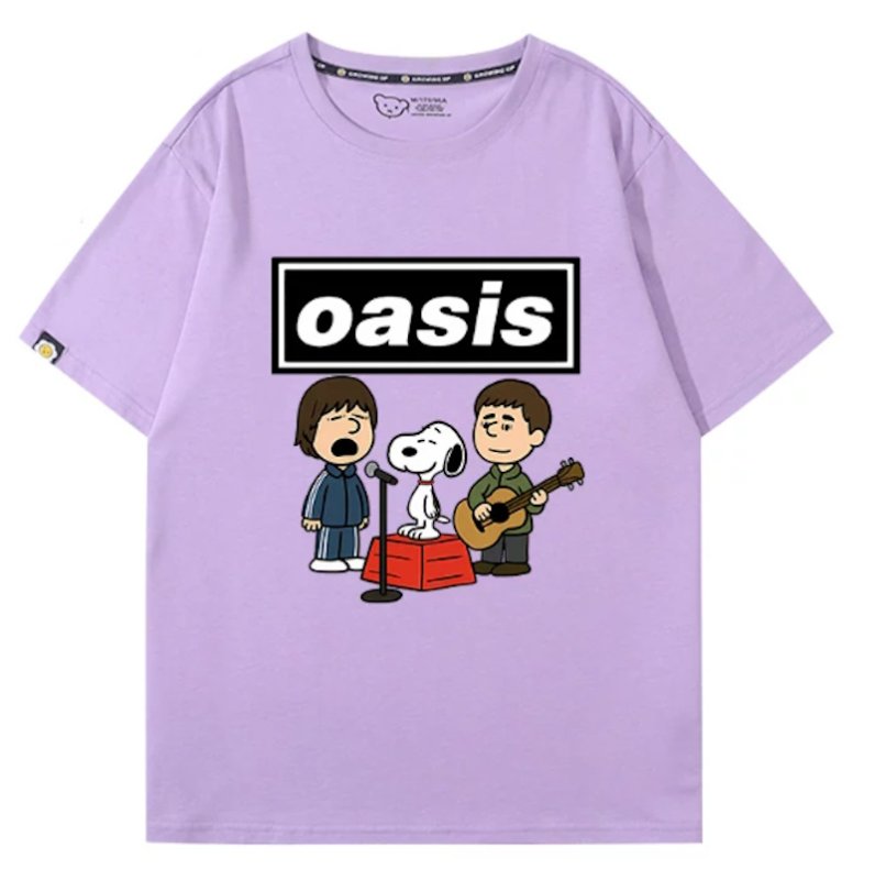 画像12: Oasis x Snoopy Rock Band T-Shirt　 ユニセックス 男女兼用オアシス×スヌーピーロックバンドTシャツ 半袖Tシャツ (12)