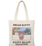画像4: Hawaii Suntan Kitty Canvas Tote Shoulder Bag Shopping Eco Bag　ハワイ日焼けキティーキャンバストートショルダーバッグ通勤通学ショッピング (4)