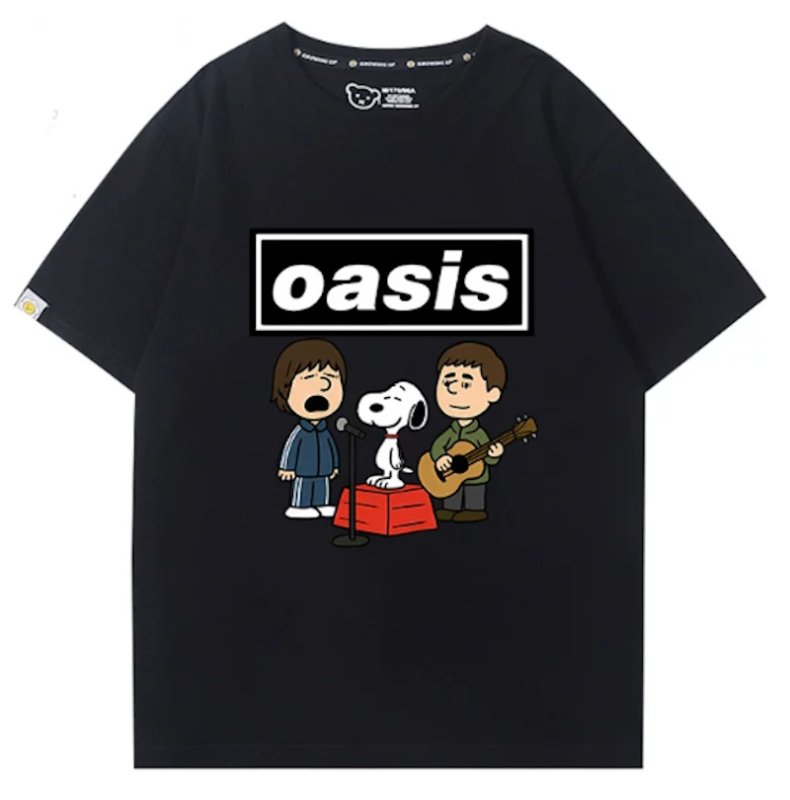 画像4: Oasis x Snoopy Rock Band T-Shirt　 ユニセックス 男女兼用オアシス×スヌーピーロックバンドTシャツ 半袖Tシャツ (4)