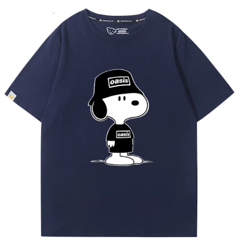 画像1: Oasis Cap x Snoopy Rock Band T-Shirt T-Shirt　 ユニセックス 男女兼用オアシスキャップ×スヌーピーロックバンドTシャツ 半袖Tシャツ (1)