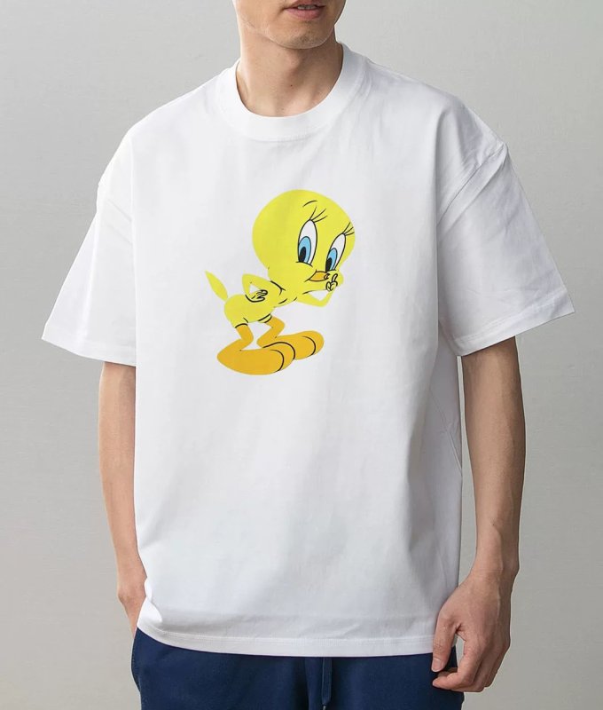 画像2: Secret Tweety Print T-shirt  　 ユニセックス 男女兼用シークレットトゥイーティープリント 半袖Tシャツ (2)