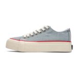 画像1: Unisex Low-cut canvas denim platform   Lace-Up Sneakers Shoes  ユニセックス キャンバスデニム厚底レースアップ スニーカーシューズ  (1)