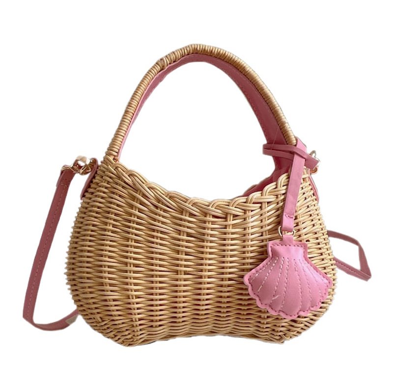 画像1: Cute-shaped tote shoulder bag Crossbody basket bag　キュートフォルムトートショルダー クロスボディーかご籠バッグ (1)