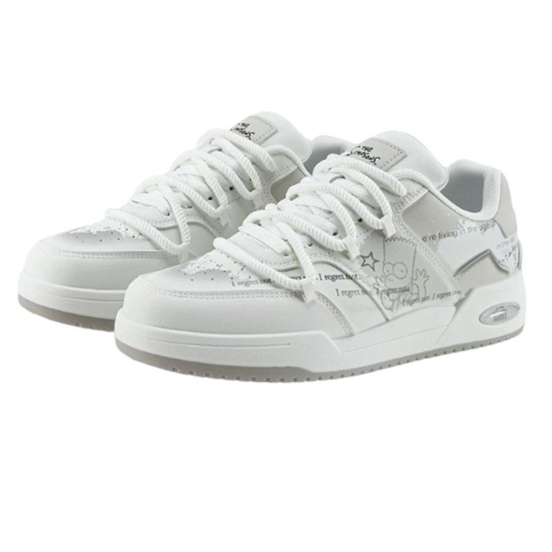 画像3: Unisex Simpsons Leather Lace-Up Sneakers Shoes  ユニセックスシンプソンズレザー レースアップ スニーカーシューズ  (3)