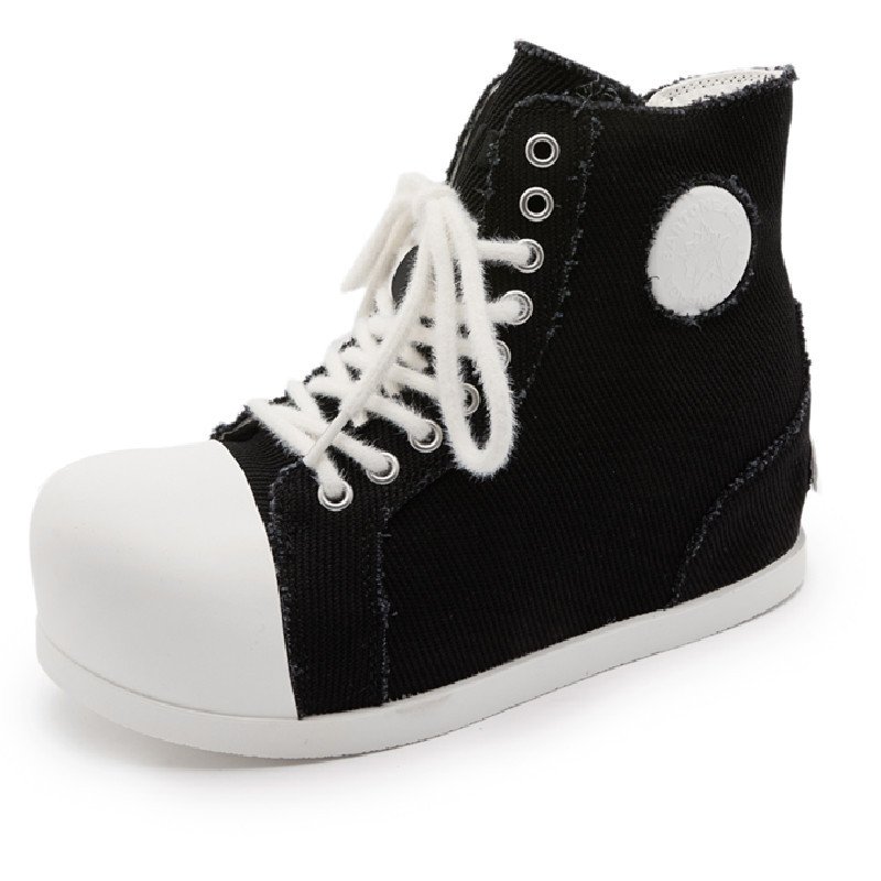 画像1: Men's Thick Soled High Top Boots Sneaker ユニセックス 男女兼用 厚底 ハイトップ レースアップ スニーカー ブーツ (1)