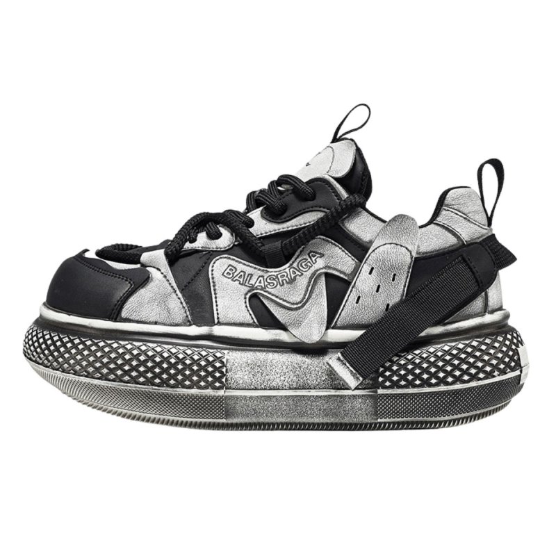 画像2: Unisex Platform Big Toe Lace-Up Derby Sneakers Shoes  ユニセックスビッグトゥ レースアップ スニーカーダービーシューズ  (2)