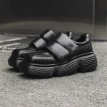 画像2: Men's leather velcro platform sneakers レザー 厚底 プラットフォーム ベルクロ スニーカー ブーツ (2)