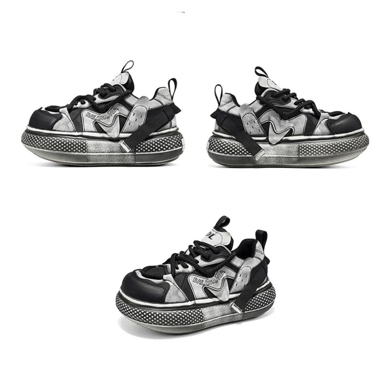 画像7: Unisex Platform Big Toe Lace-Up Derby Sneakers Shoes  ユニセックスビッグトゥ レースアップ スニーカーダービーシューズ  (7)