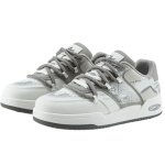 画像2: Unisex Simpsons Leather Lace-Up Sneakers Shoes  ユニセックスシンプソンズレザー レースアップ スニーカーシューズ  (2)