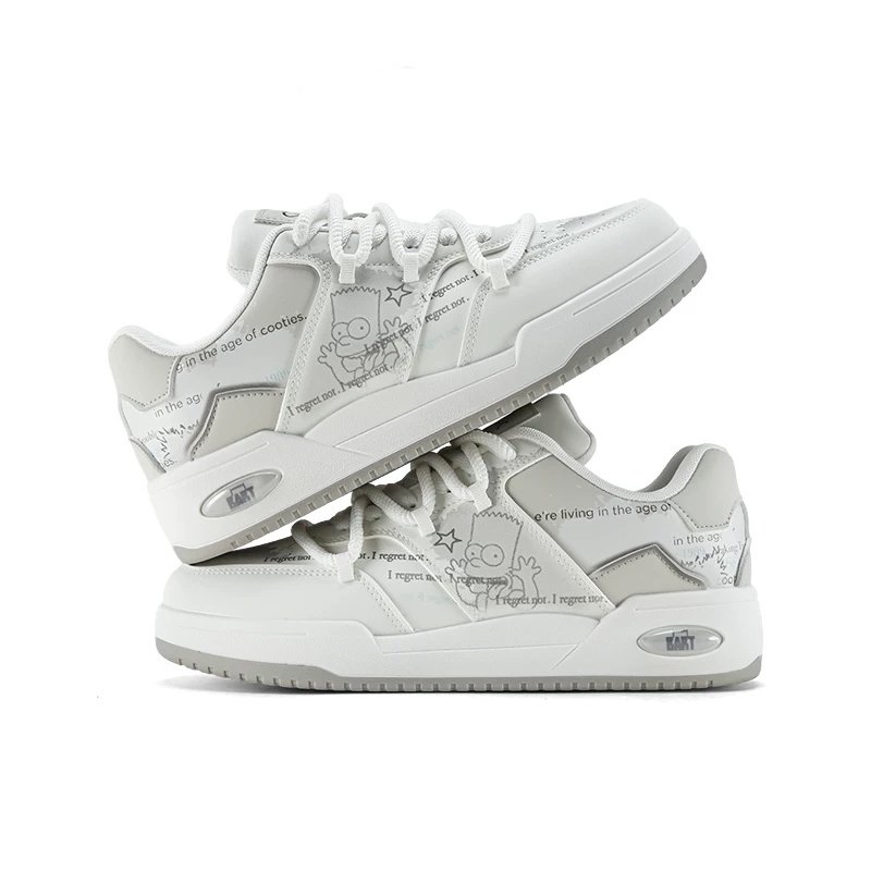 画像4: Unisex Simpsons Leather Lace-Up Sneakers Shoes  ユニセックスシンプソンズレザー レースアップ スニーカーシューズ  (4)
