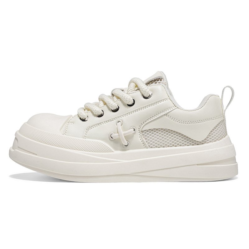 画像2: Unisex Cross leather platform lace-up sneakers Shoes  ユニセックスクロスレザー厚底レースアップスニーカーシューズ  (2)