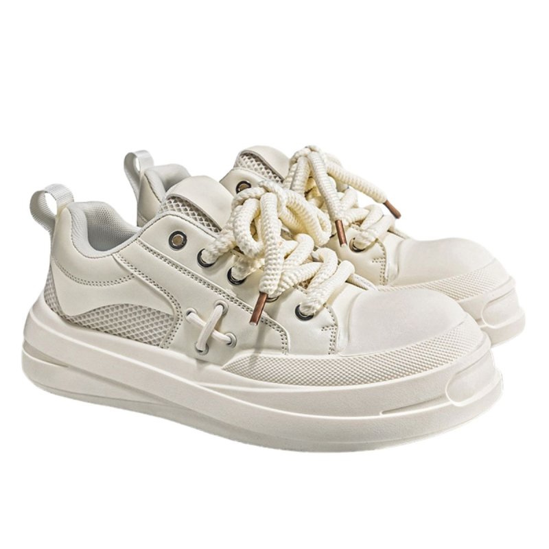画像4: Unisex Cross leather platform lace-up sneakers Shoes  ユニセックスクロスレザー厚底レースアップスニーカーシューズ  (4)