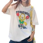 画像1: Boxer Garfield Prints T-Shirt　 ユニセックス 男女兼用ボクサーガーフィールドプリント 半袖Tシャツ (1)