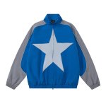 画像7: color matching star logo jacket baseball jacket stadium jacket baseball uniform jacket blouson  ユニセックス 男女兼用ビッグスターウインドブレーカースタジアムジャンパー スタジャン MA-1 ボンバー ジャケット ブルゾン (7)