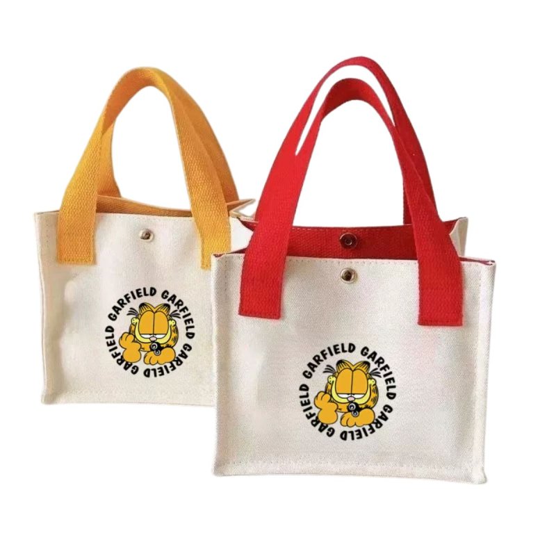 画像1: Garfield Square Canvas Tote Bag　ガーフィールドスクエアキャンバストートショッピングエコバッグ (1)