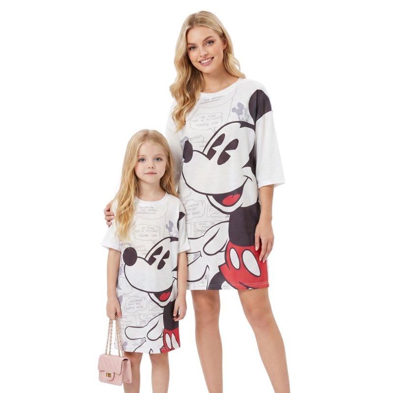 画像5: Oversized Kids Disney Mickey & Minnie mouse Trompe l'oeil Print Dress kids to adults キッズ ディズニー ミニーマウス ミニーちゃん だまし絵 ワンピース 親子コーデ (5)