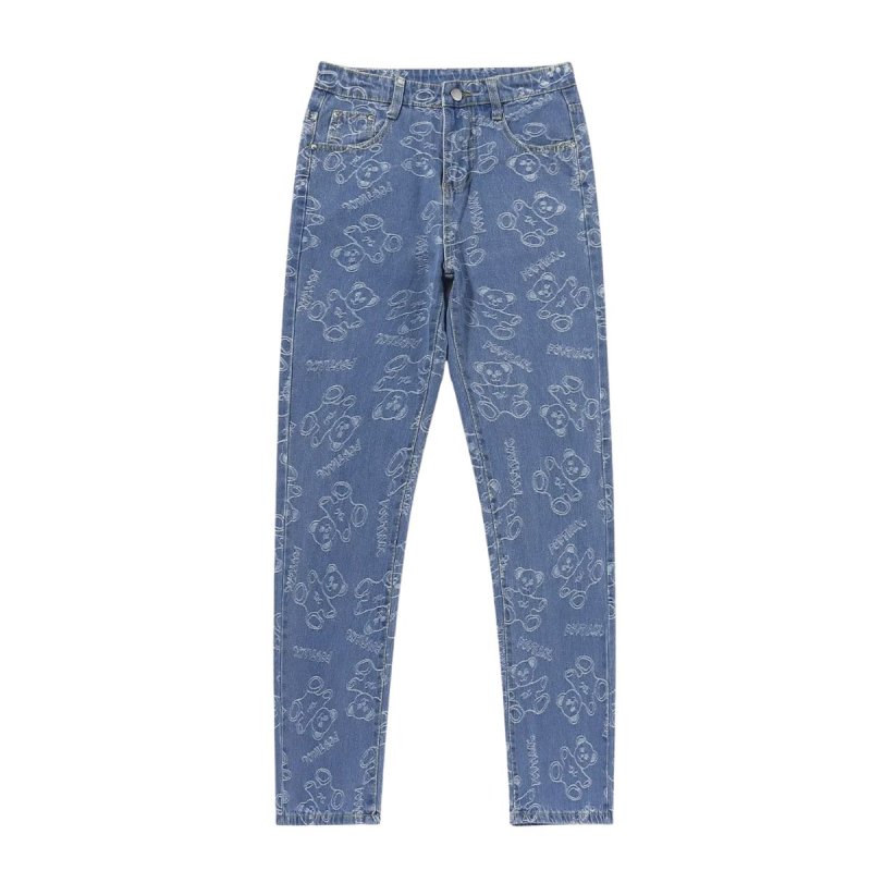 画像3: Unisex Bear Monogram Denim Jacket & Pants Set Up 男女兼用 メンズ ベア 熊 モノグラム デニム ジーンズ ジャケット Gジャン ジーンズ パンツ セットアップ 上下 (3)
