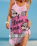 画像7: Women's Minnie mouse comic cartoon printed Cami Tank 3D Print Dress ミニー ３Dプリント グラフィックペイント キャミソール ワンピース ドレス　オーバーサイズ (7)