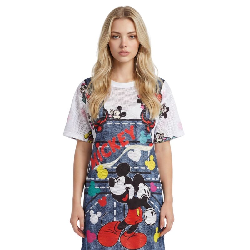 画像3: Oversized Kids Disney Mickey & Minnie mouse Trompe l'oeil Print Dress kids to adults キッズ ディズニー ミニーマウス ミニーちゃん だまし絵 ワンピース 親子コーデ (3)