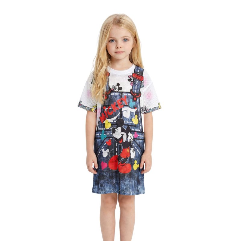 画像2: Oversized Kids Disney Mickey & Minnie mouse Trompe l'oeil Print Dress kids to adults キッズ ディズニー ミニーマウス ミニーちゃん だまし絵 ワンピース 親子コーデ (2)