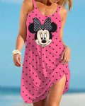 画像14: Women's Minnie mouse comic cartoon printed Cami Tank 3D Print Dress ミニー ３Dプリント グラフィックペイント キャミソール ワンピース ドレス　オーバーサイズ (14)
